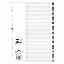 Разделитель Durable, цифровой, А4, на 31 раздел, перфорация, полипропилен